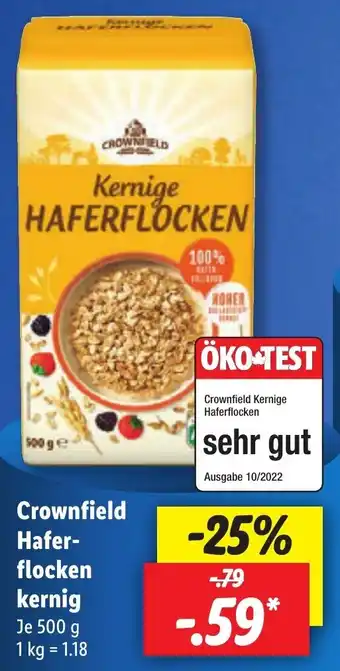 Lidl Crownfield Haferflocken kernig 500 g Angebot