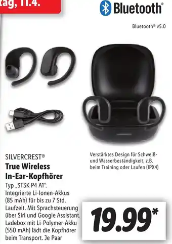 Lidl Silvercrest True Wireless In Ear Kopfhörer STSK P4 A1 Angebot