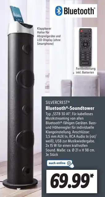 Lidl Silvercrest Bluetooth Soundtower SSTB 30 A1 Angebot