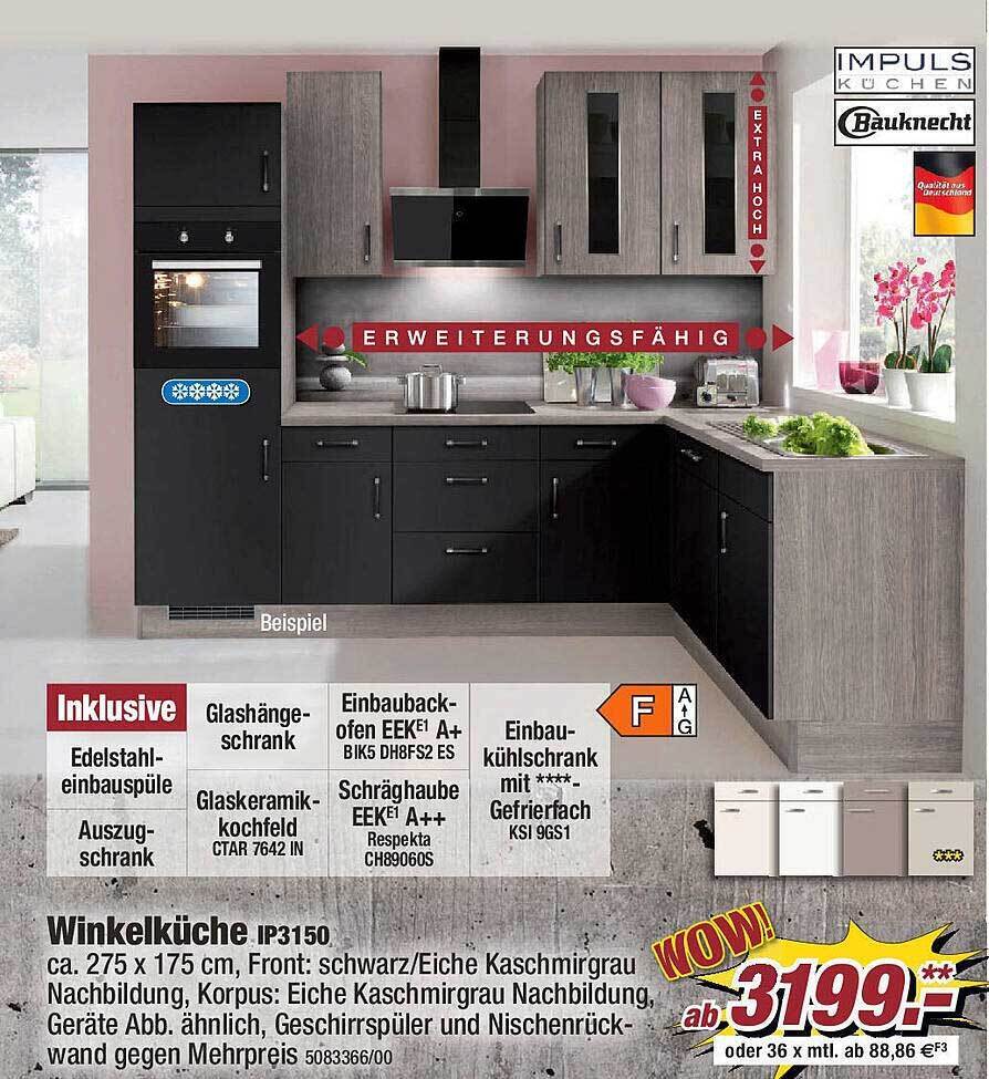 Impuls küchen & bauknecht Angebot bei Poco
