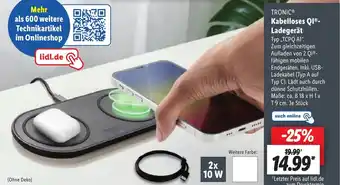 Lidl Tronic Kabelloses QI-Ladegerät ,,TCPQ A1" Angebot