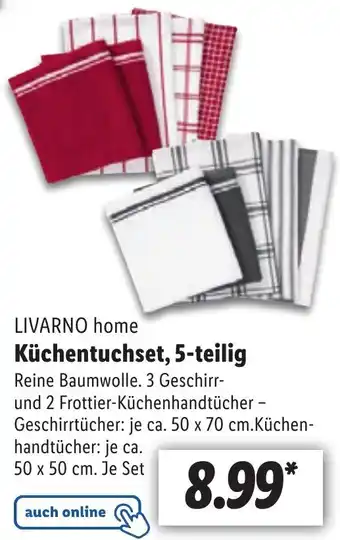 Lidl Livarno Home Küchentuchset, 5-teilig Angebot