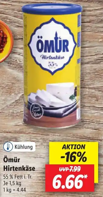 Lidl Ömür Hirtenkäse 1,5 kg Angebot