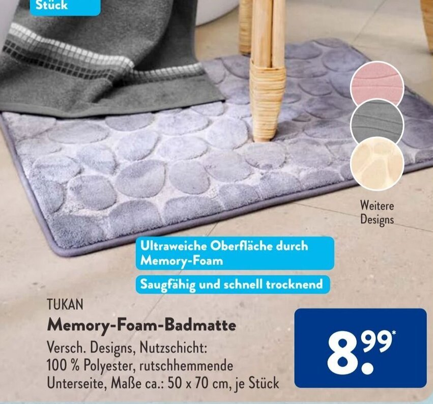 Tukan Memory Foam Badmatte Angebot bei Aldi Süd