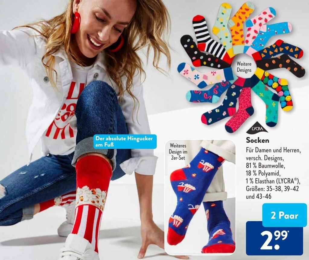 Socken 2 Paar Angebot bei Aldi Süd