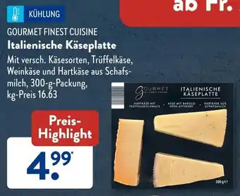 Aldi Süd Gourmet Finest Cuisine Italienische Käseplatte 300 g Packung Angebot