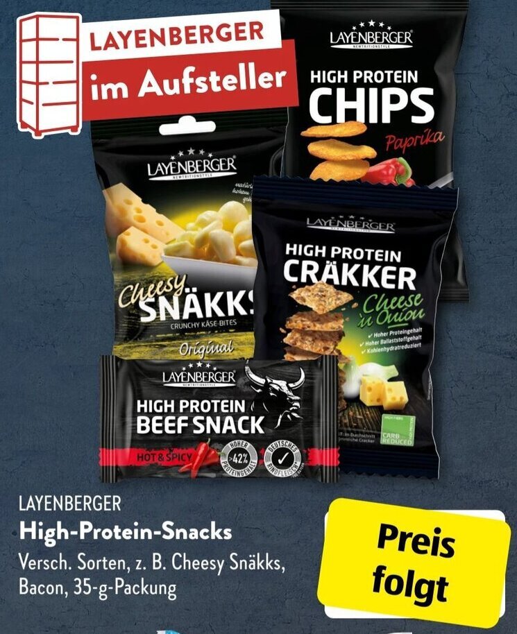 Layenberger High Protein Snacks 35 g Packung Angebot bei Aldi Süd