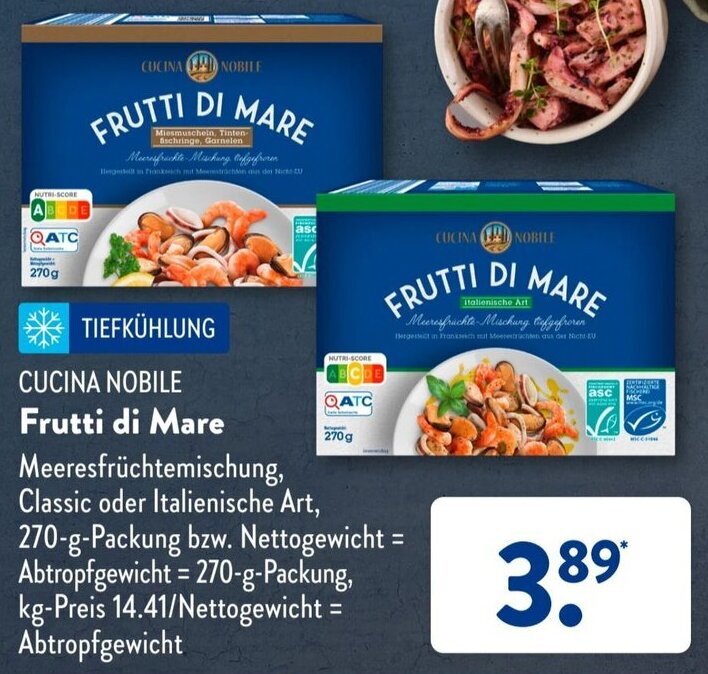Cucina Nobile Frutti di Mare 270 g Packung Angebot bei Aldi Süd