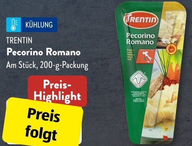 Trentin Pecorino Romano 200 g Packung Angebot bei Aldi Süd