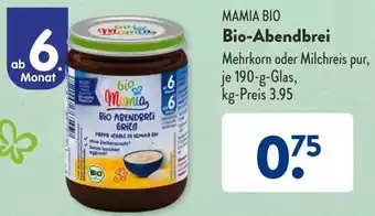 Aldi Süd Mamia Bio Bio-Abendbrei 190 g Glas Angebot