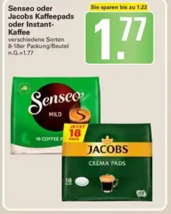 WEZ Senseo o. Jacobs Kaffee Pads 8-18st Angebot