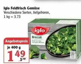 Globus Iglo Feldfrish Gemüse 400g Angebot