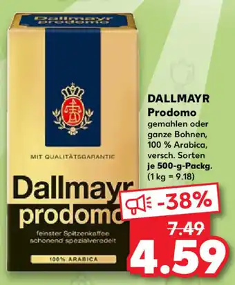 Kaufland Dallmayr Prodomo 500 g Packg. Angebot