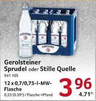 Selgros Gerolsteiner sprudel oder stille quelle Angebot