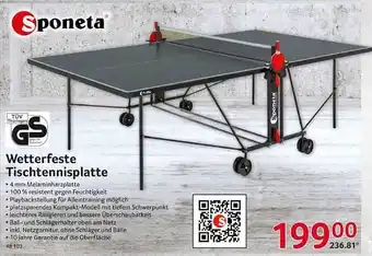 Selgros Sponeta wetterfeste tischtennisplatte Angebot