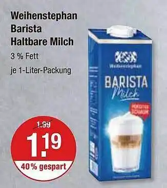 V Markt Weihenstephan barista haltbare milch Angebot