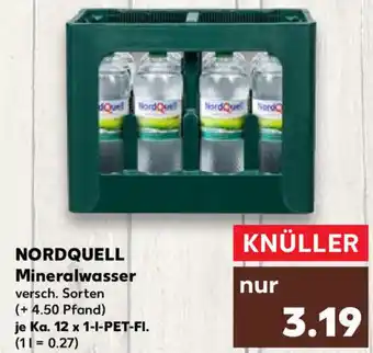 Kaufland Nordquell Mineralwasser Ka. 12x1 L-PET-Fl. Angebot