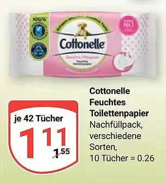 Globus Cottonelle feuchtes toilettenpapier Angebot