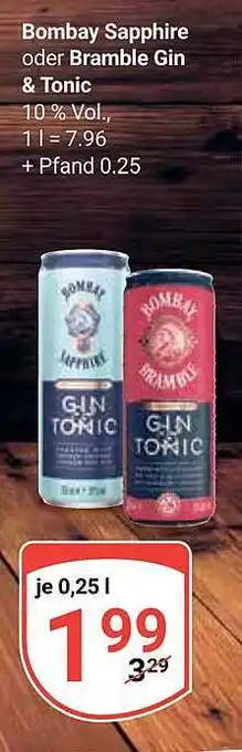 Globus Bombay sapphire oder bramble gin & tonic Angebot