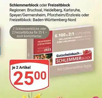 Globus Schlemmerblock oder freizeitblock Angebot