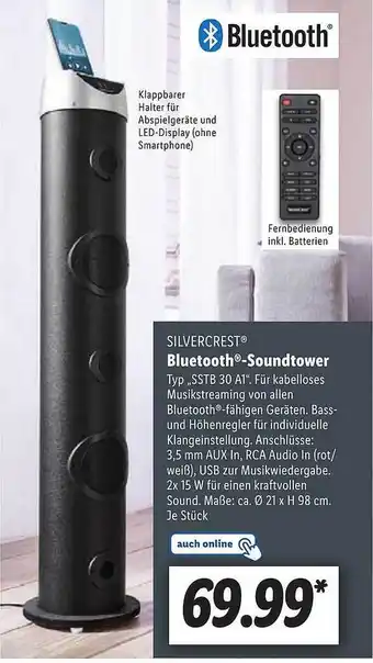 Lidl Silvercrest bluetooth-soundtower Angebot