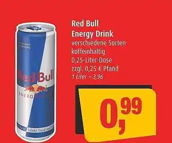 Markant Red bull energy drink Angebot