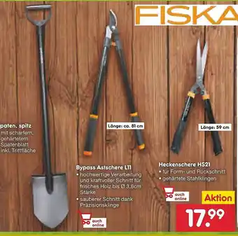 Netto Marken-Discount Fiskars bypass astschere oder heckenschere Angebot