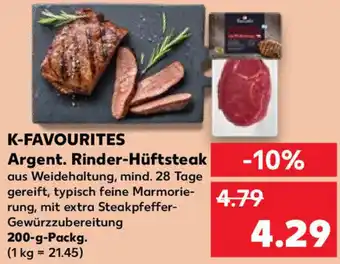 Kaufland K-Favourites Argent. Rinder Hüftsteak 200 g Packg. Angebot