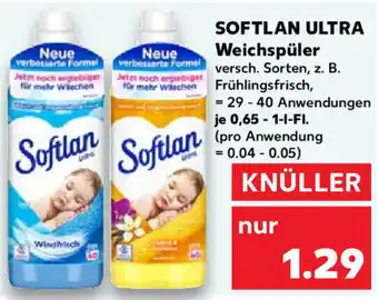 Kaufland Softlan Ultra Weichspüler 0,65-1 L Fl. Angebot