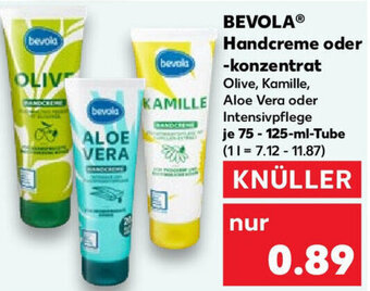 Kaufland Bevola Handcreme oder konzentrat 75-125 ml Tube Angebot