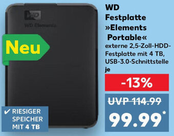 Kaufland WD Festplatte Elements Portable Angebot