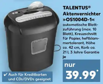 Kaufland Talentus Aktenvernichter OS1004D-1 Angebot