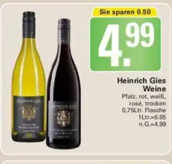 WEZ Heinrich Gies Weine 750ml Angebot