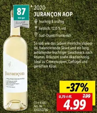 Lidl 2020 Jurançon AOP 0,75 L-Fl. Angebot