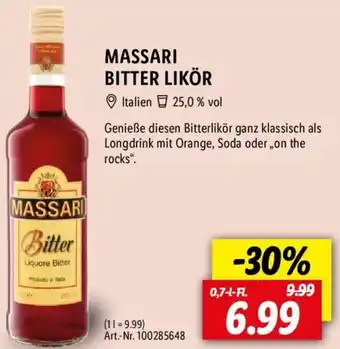 Lidl Massari Bitter Likör 0,7 L-Fl. Angebot