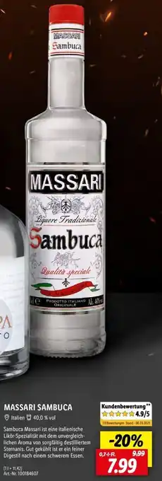 Lidl Massari Sambuca 0,7 L-Fl. Angebot