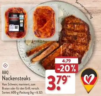 Aldi Nord BBQ Nackensteaks 600 g Packung Angebot