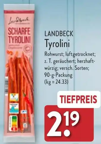 Aldi Nord Landbeck Tyrolini 90 g Packung Angebot