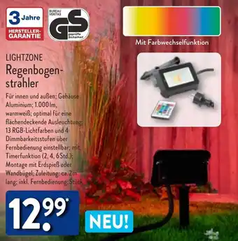 Aldi Nord Lightzone Regenbogenstrahler Angebot