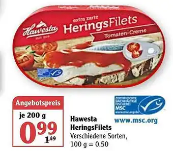 Globus Hawesta Heringsfilets 200g Angebot