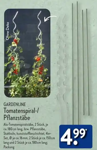 Aldi Nord Gardenline Tomatenspiral/Pflanzstäbe Angebot