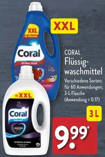 Aldi Nord Coral Flüssigwaschmittel 3 L Flasche Angebot