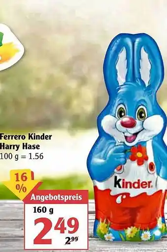 Globus Ferrero Kinder Harry Hase 160g Angebot