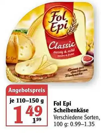 Globus Fol Epi Scheibenkäse 110-150g Angebot