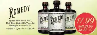 Getränkeland Remedy spiced rum, elixir rum-likör oder pineapple rum Angebot