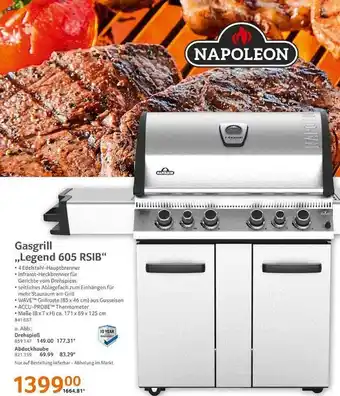 Selgros Napoleon gasgrill „legend 605 rsib“ Angebot