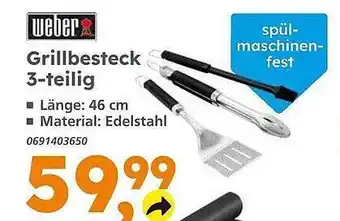 Globus Baumarkt Weber grillbesteck 3tlg Angebot