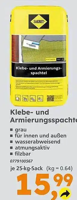 Globus Baumarkt Klebe- und armierungsspachtel sakret Angebot