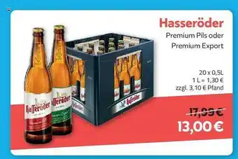 Getränkeland Hasseröder premium pils oder export Angebot