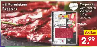 Netto Marken-Discount Lieblings carpaccio oder mit parmigiano reggiano Angebot